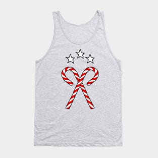 Christmas Graphic Stars and Candy Canes Tank Top